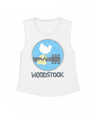 $16.15 Woodstock Ladies' Muscle Tank Top | Bird And Guitar Shirt Shirts