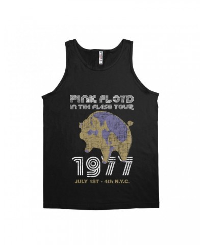 $8.48 Pink Floyd Unisex Tank Top | In The Flesh 1977 NYC Concert Distressed Shirt Shirts