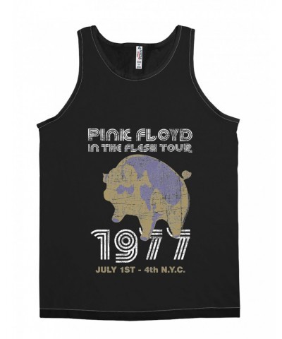 $8.48 Pink Floyd Unisex Tank Top | In The Flesh 1977 NYC Concert Distressed Shirt Shirts