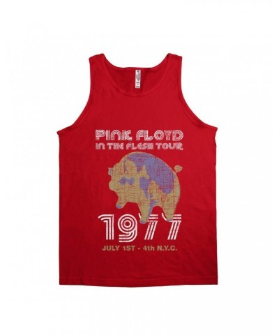 $8.48 Pink Floyd Unisex Tank Top | In The Flesh 1977 NYC Concert Distressed Shirt Shirts