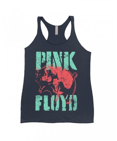 $10.71 Pink Floyd Ladies' Tank Top | Red Flying Pig Distressed Shirt Shirts