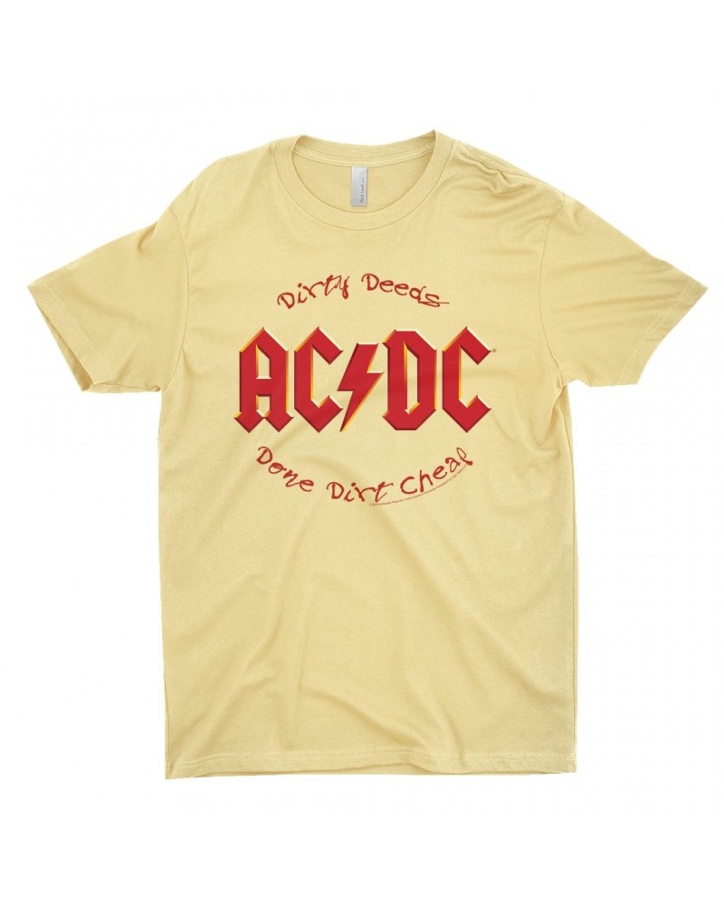 $10.23 AC/DC T-Shirt | Dirty Deeds Done Dirt Cheap Script Design Shirt Shirts