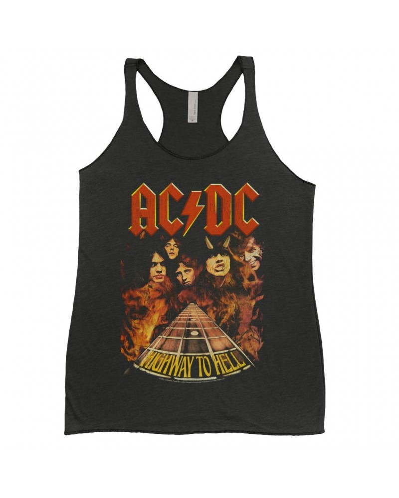 $12.16 AC/DC Ladies' Tank Top | Highway To Hell In Flames Shirt Shirts