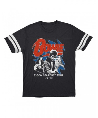 $16.48 David Bowie T-Shirt | Diamond Dogs Tour 1974 Distressed Football Shirt Shirts