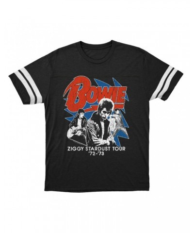 $16.48 David Bowie T-Shirt | Diamond Dogs Tour 1974 Distressed Football Shirt Shirts