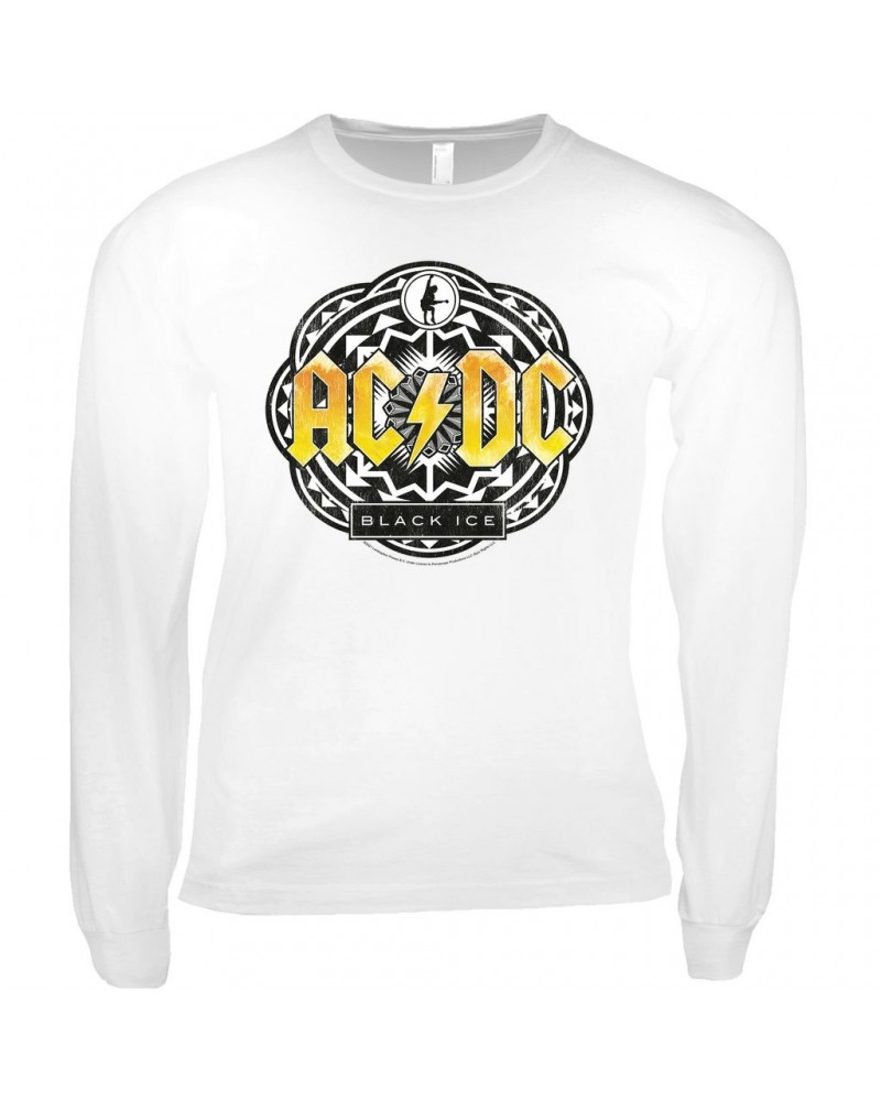 $12.58 AC/DC Long Sleeve Shirt | Black Ice Tribal Yellow Design Shirt Shirts