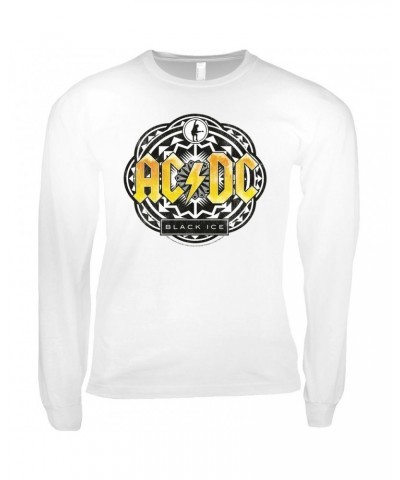 $12.58 AC/DC Long Sleeve Shirt | Black Ice Tribal Yellow Design Shirt Shirts