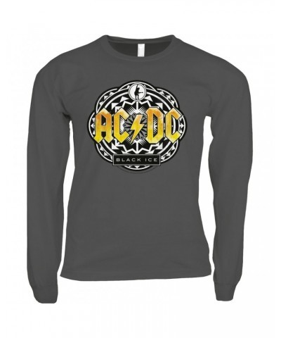 $12.58 AC/DC Long Sleeve Shirt | Black Ice Tribal Yellow Design Shirt Shirts