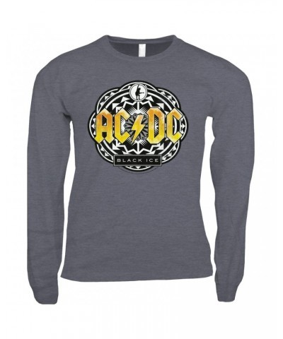 $12.58 AC/DC Long Sleeve Shirt | Black Ice Tribal Yellow Design Shirt Shirts