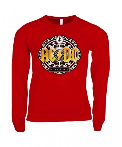 $12.58 AC/DC Long Sleeve Shirt | Black Ice Tribal Yellow Design Shirt Shirts