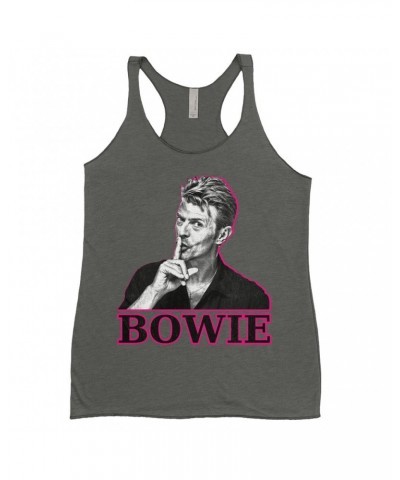 $11.58 David Bowie Ladies' Tank Top | Black And White In Pink Photo Shirt Shirts