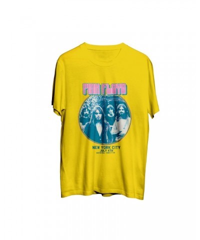 $7.96 Pink Floyd New York City July 4th Circle Logo Yellow T-Shirt Shirts