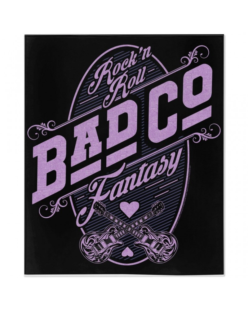 $17.37 Bad Company Minky Blanket | Rock N' Roll Fantasy Purple Blanket Blankets