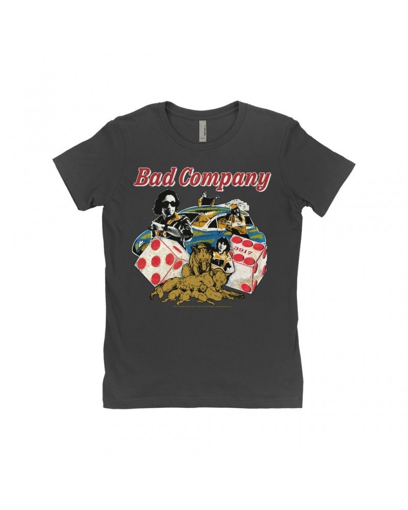 $8.23 Bad Company Ladies' Boyfriend T-Shirt | Rock n' Roll Fantasy '79 Collage Shirt Shirts