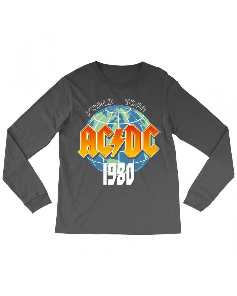 $10.48 AC/DC Long Sleeve Shirt | 1980 Globe World Tour Shirt Shirts