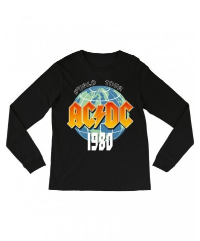 $10.48 AC/DC Long Sleeve Shirt | 1980 Globe World Tour Shirt Shirts