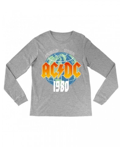 $10.48 AC/DC Long Sleeve Shirt | 1980 Globe World Tour Shirt Shirts