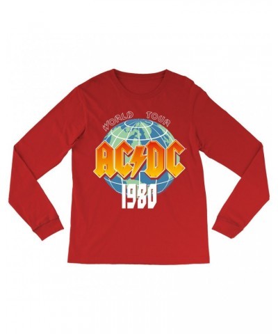 $10.48 AC/DC Long Sleeve Shirt | 1980 Globe World Tour Shirt Shirts