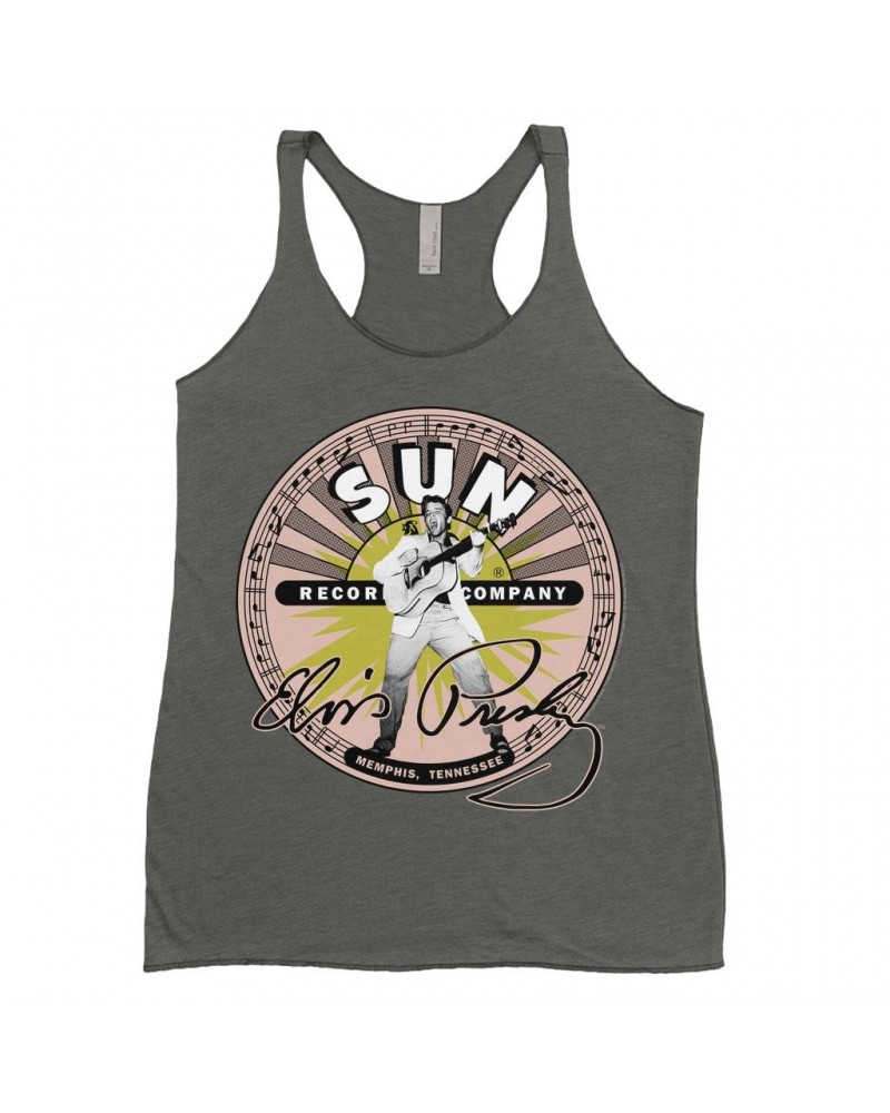 $13.32 Elvis Presley Sun Records Ladies' Tank Top | SIgnature With Burst Sun Records Shirt Shirts