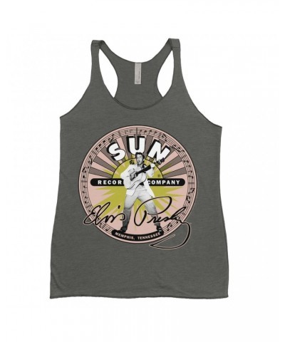 $13.32 Elvis Presley Sun Records Ladies' Tank Top | SIgnature With Burst Sun Records Shirt Shirts