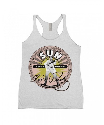 $13.32 Elvis Presley Sun Records Ladies' Tank Top | SIgnature With Burst Sun Records Shirt Shirts