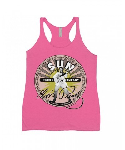 $13.32 Elvis Presley Sun Records Ladies' Tank Top | SIgnature With Burst Sun Records Shirt Shirts