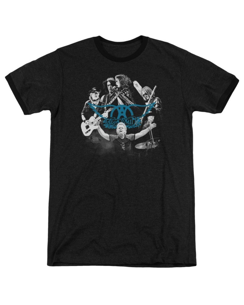 $8.05 Aerosmith Shirt | ROCK N ROUND Premium Ringer Tee Shirts