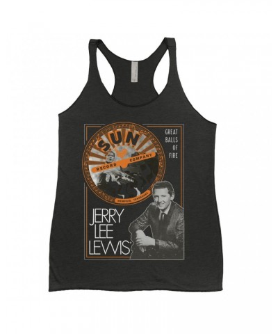 $14.48 Jerry Lee Lewis Sun Records Ladies' Tank Top | Great Balls of Fire Design Sun Records Shirt Shirts