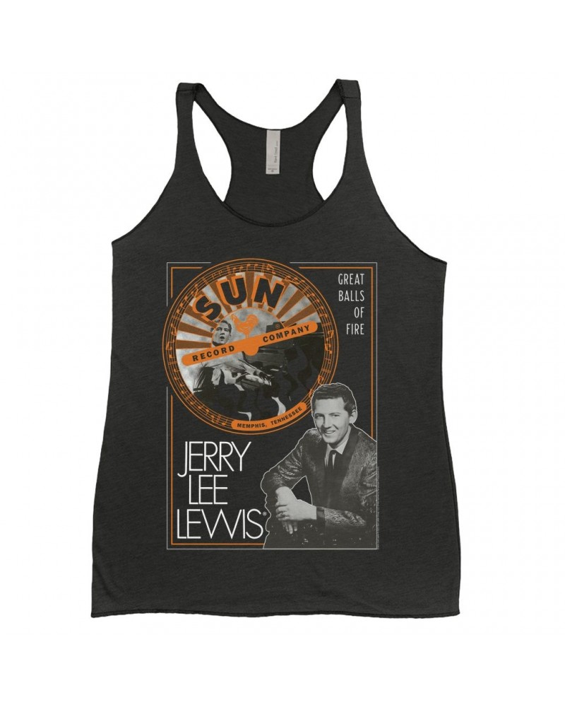 $14.48 Jerry Lee Lewis Sun Records Ladies' Tank Top | Great Balls of Fire Design Sun Records Shirt Shirts