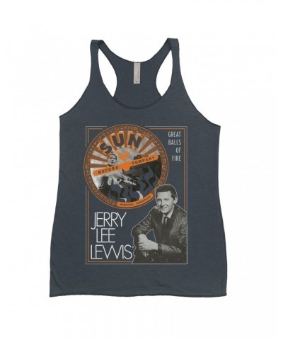 $14.48 Jerry Lee Lewis Sun Records Ladies' Tank Top | Great Balls of Fire Design Sun Records Shirt Shirts