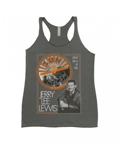 $14.48 Jerry Lee Lewis Sun Records Ladies' Tank Top | Great Balls of Fire Design Sun Records Shirt Shirts