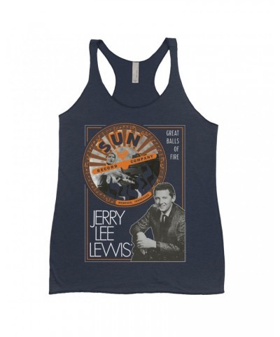 $14.48 Jerry Lee Lewis Sun Records Ladies' Tank Top | Great Balls of Fire Design Sun Records Shirt Shirts