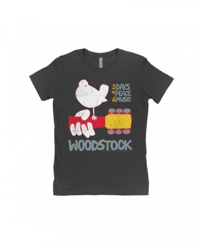 $9.48 Woodstock Ladies' Boyfriend T-Shirt | 3 Days Of Peace And Music Logo Shirt Shirts