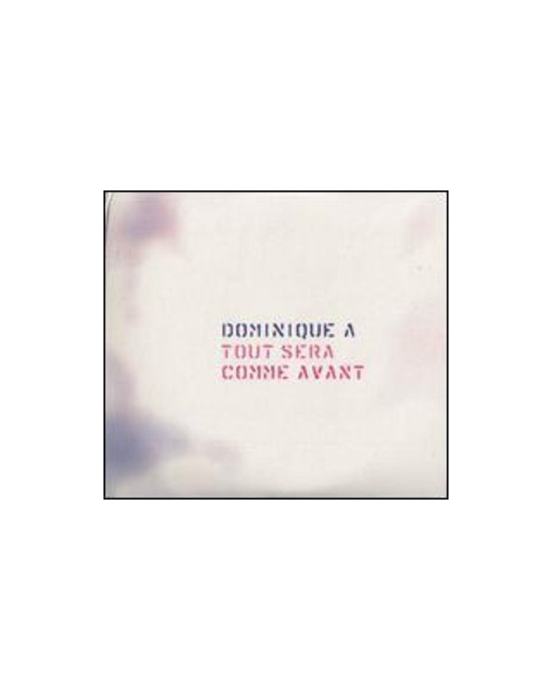 $6.83 Dominique A TOUT SERA COMME AVANT CD CD