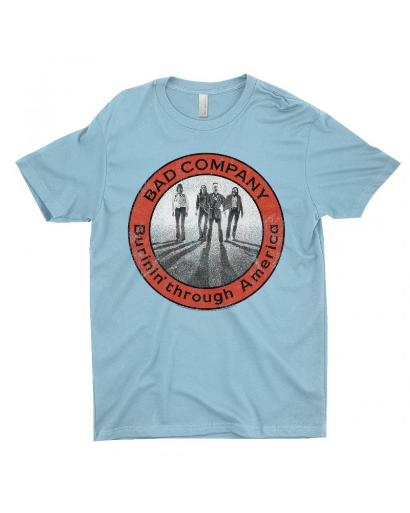 $8.98 Bad Company T-Shirt | Burnin Through America Design Shirt Shirts