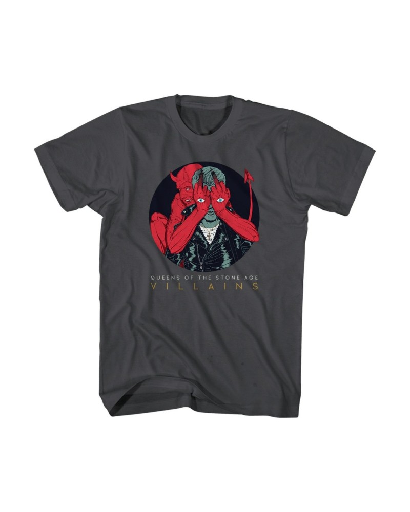 $8.60 Queens of the Stone Age Villains Cover Art Tee (Charcoal) Shirts