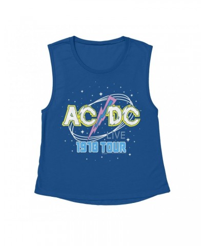 $14.50 AC/DC Ladies' Muscle Tank Top | LIVE 1978 Tour Design Shirt Shirts