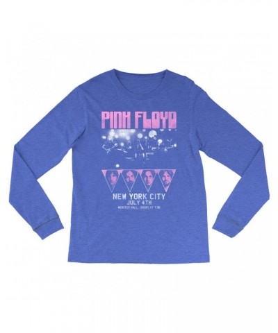 $12.28 Pink Floyd Heather Long Sleeve Shirt | New York City 4th Of July Concert Poster Pink Shirt Shirts