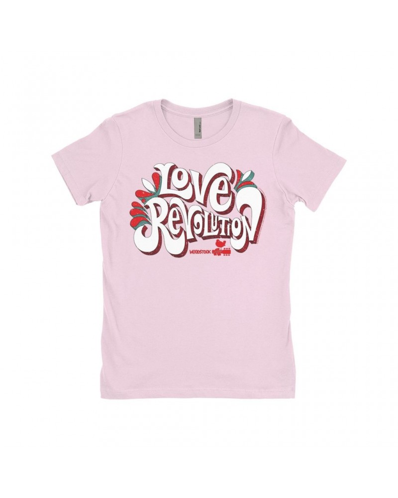 $7.49 Woodstock Ladies' Boyfriend T-Shirt | Love Revolution Design Shirt Shirts