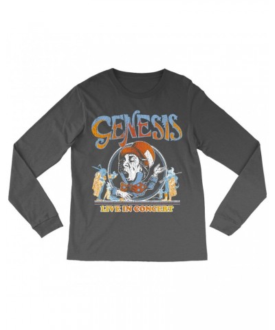 $11.68 Genesis Long Sleeve Shirt | Mad Hatter Concert Tour Distressed Shirt Shirts