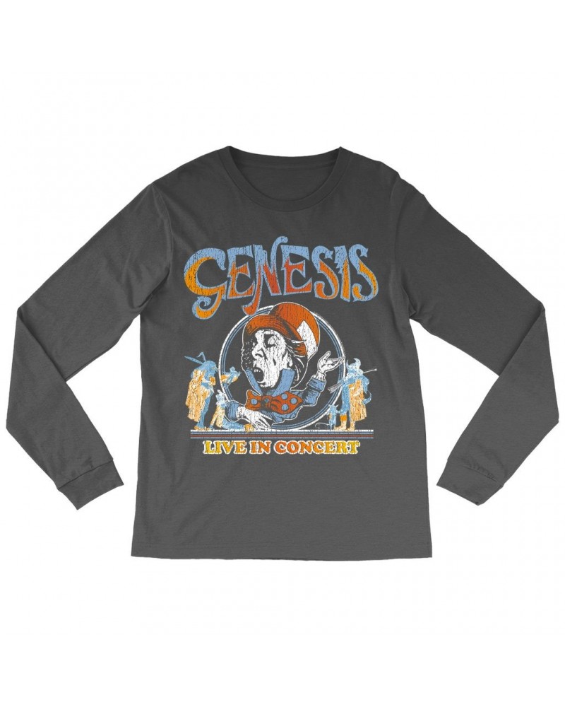 $11.68 Genesis Long Sleeve Shirt | Mad Hatter Concert Tour Distressed Shirt Shirts