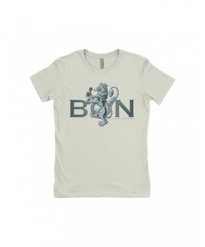 $8.48 Bon Scott Ladies' Boyfriend T-Shirt | Bon Lion White Shirt Shirts