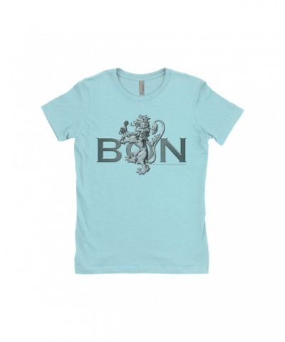 $8.48 Bon Scott Ladies' Boyfriend T-Shirt | Bon Lion White Shirt Shirts