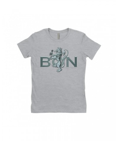 $8.48 Bon Scott Ladies' Boyfriend T-Shirt | Bon Lion White Shirt Shirts